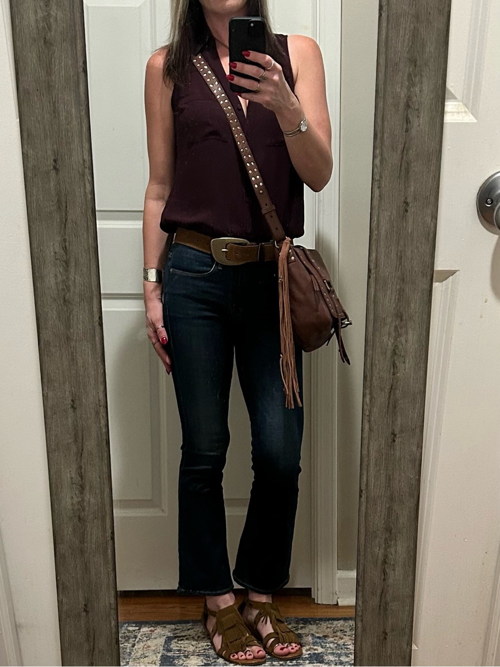 WE THE FREE Studded Messenger Bag Tote in Cinnamon - Picture 3 of 16
